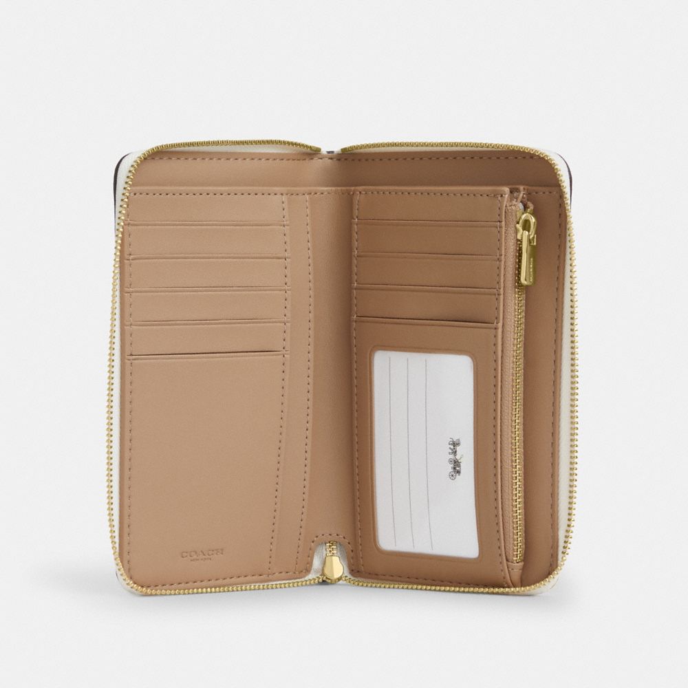 Medium Id Zip Wallet In Signature Canvas With Varsity Stripe