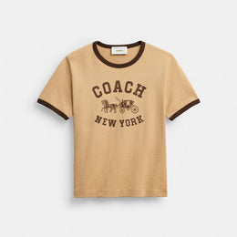 Horse And Carriage Ringer T-Shirt In Organic Cotton