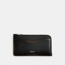 New York Zip Card Case In Loved Leather