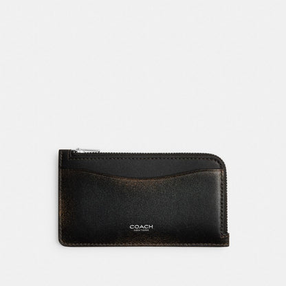 New York Zip Card Case In Loved Leather