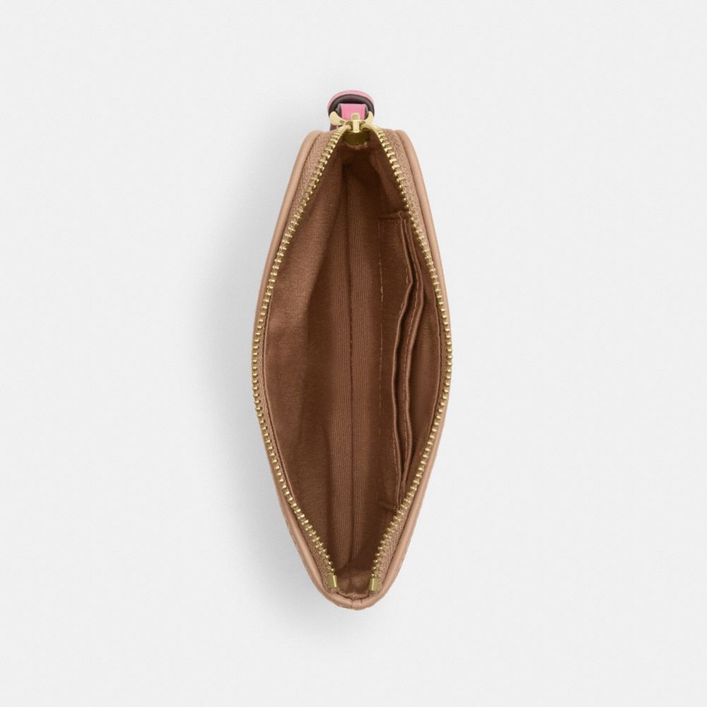 Corner Zip Wristlet With Plaid Print