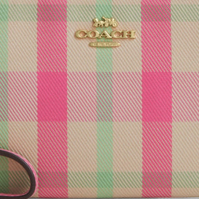 Corner Zip Wristlet With Plaid Print