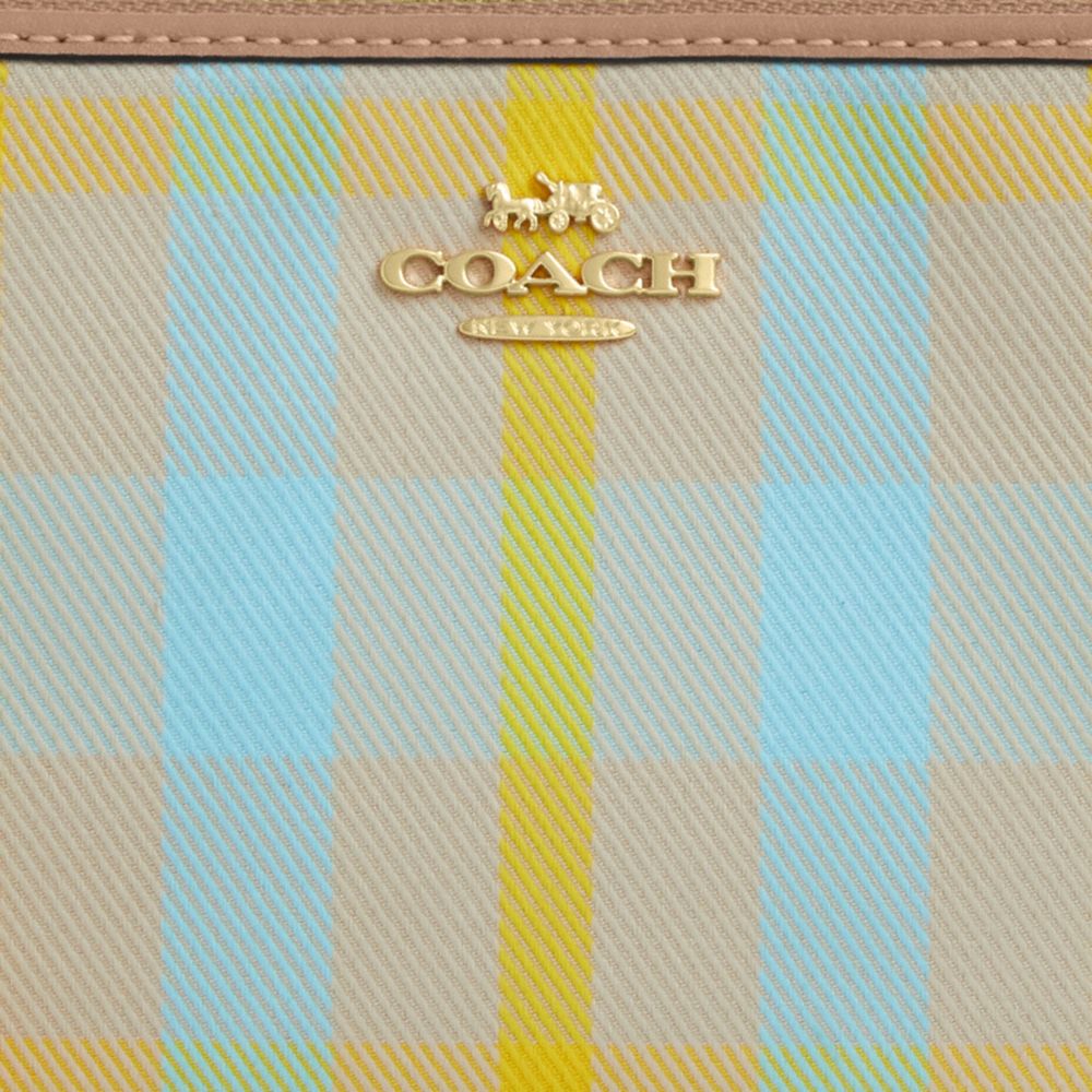 Corner Zip Wristlet With Plaid Print