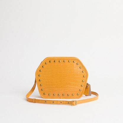 Reloved Zip Geometric Pouch In Alligator