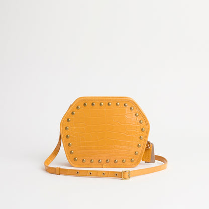 Reloved Zip Geometric Pouch In Alligator