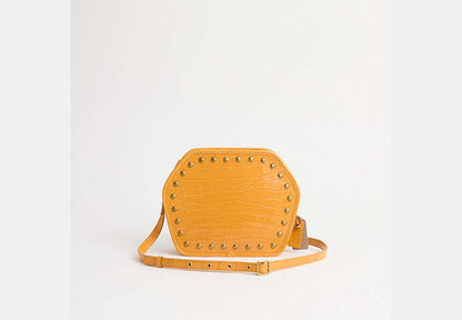 Reloved Zip Geometric Pouch In Alligator