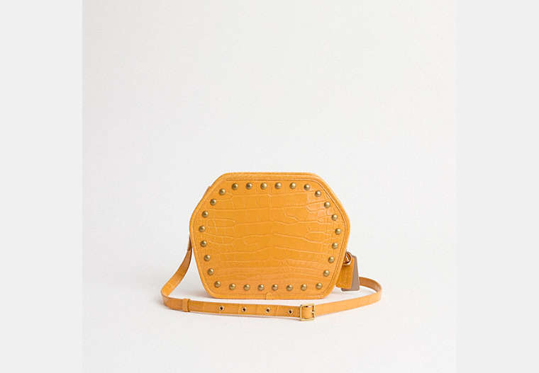 Reloved Zip Geometric Pouch In Alligator