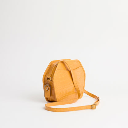 Reloved Zip Geometric Pouch In Alligator