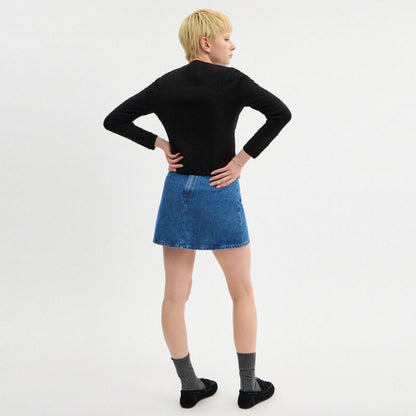 Heritage C Denim Mini Skirt In Organic Cotton