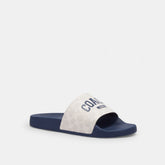 Slide Sandal In Signature Canvas With Varsity Logo