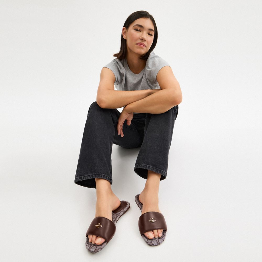 Slide Sandal In Signature Jacquard