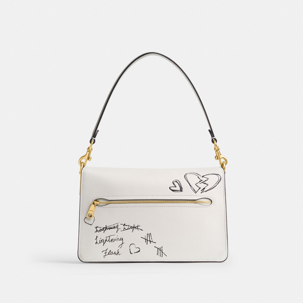 Chain Tabby Shoulder Bag With Sketch Print