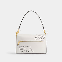 Chain Tabby Shoulder Bag With Sketch Print