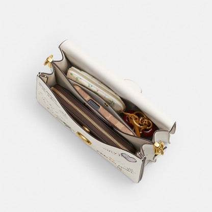 Chain Tabby Shoulder Bag With Sketch Print