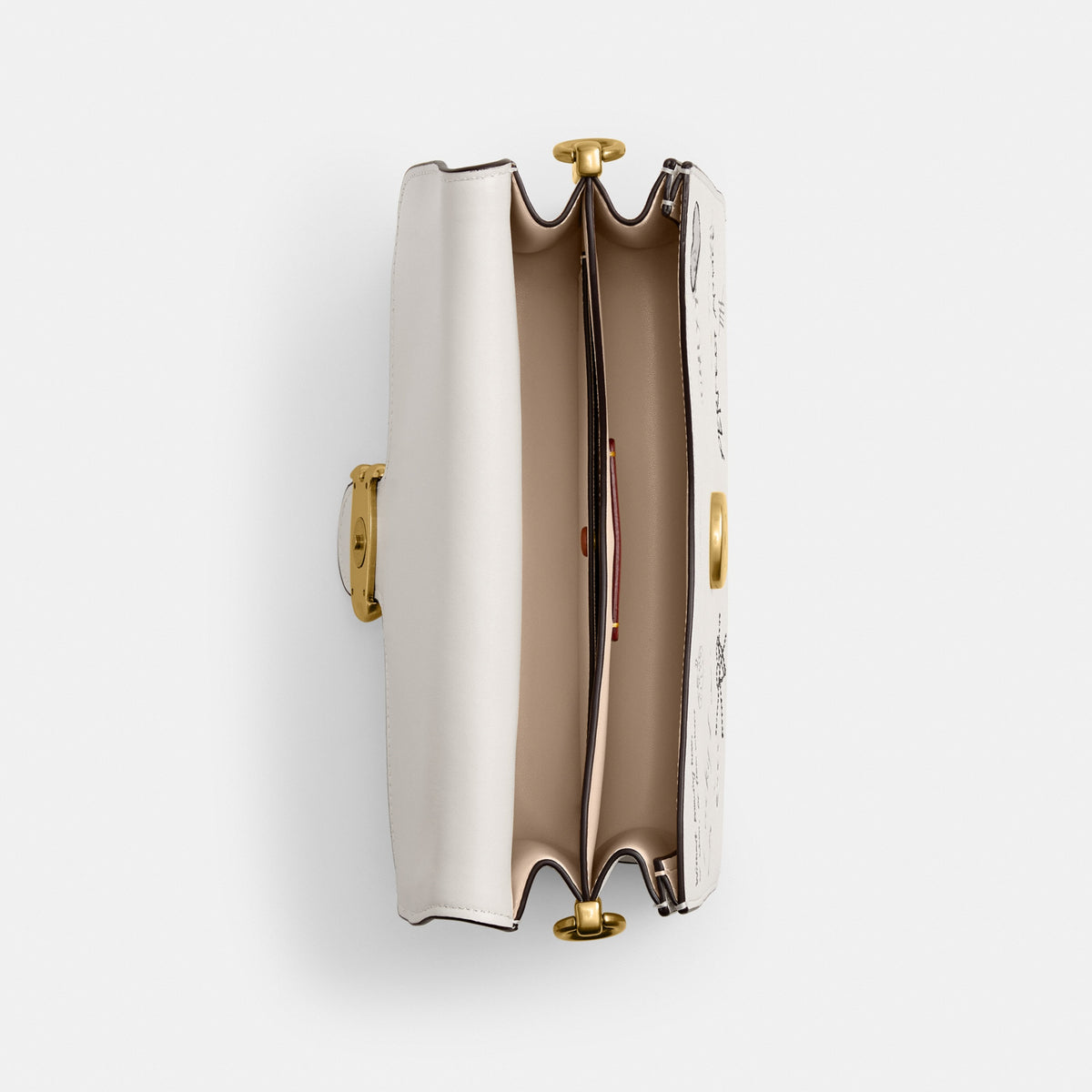 Chain Tabby Shoulder Bag With Sketch Print
