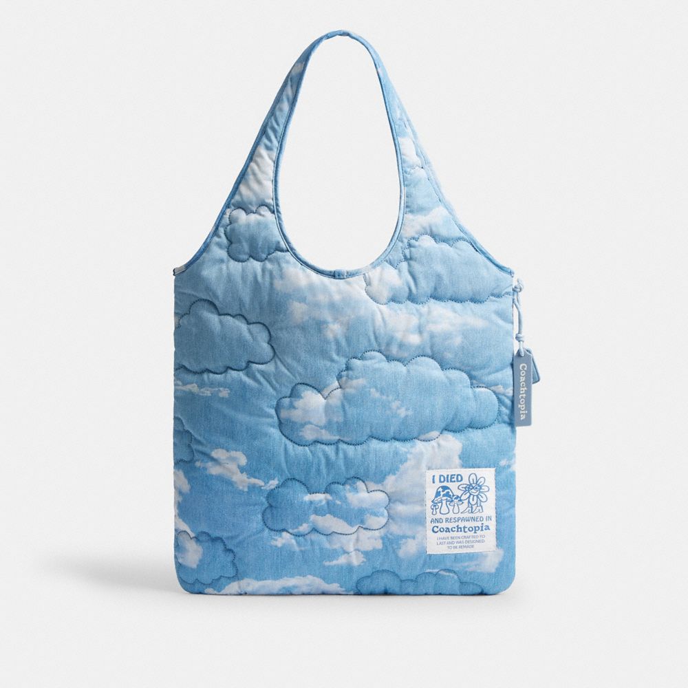 Coachtopia Loop Quilted Flat Tote With Cloud Print