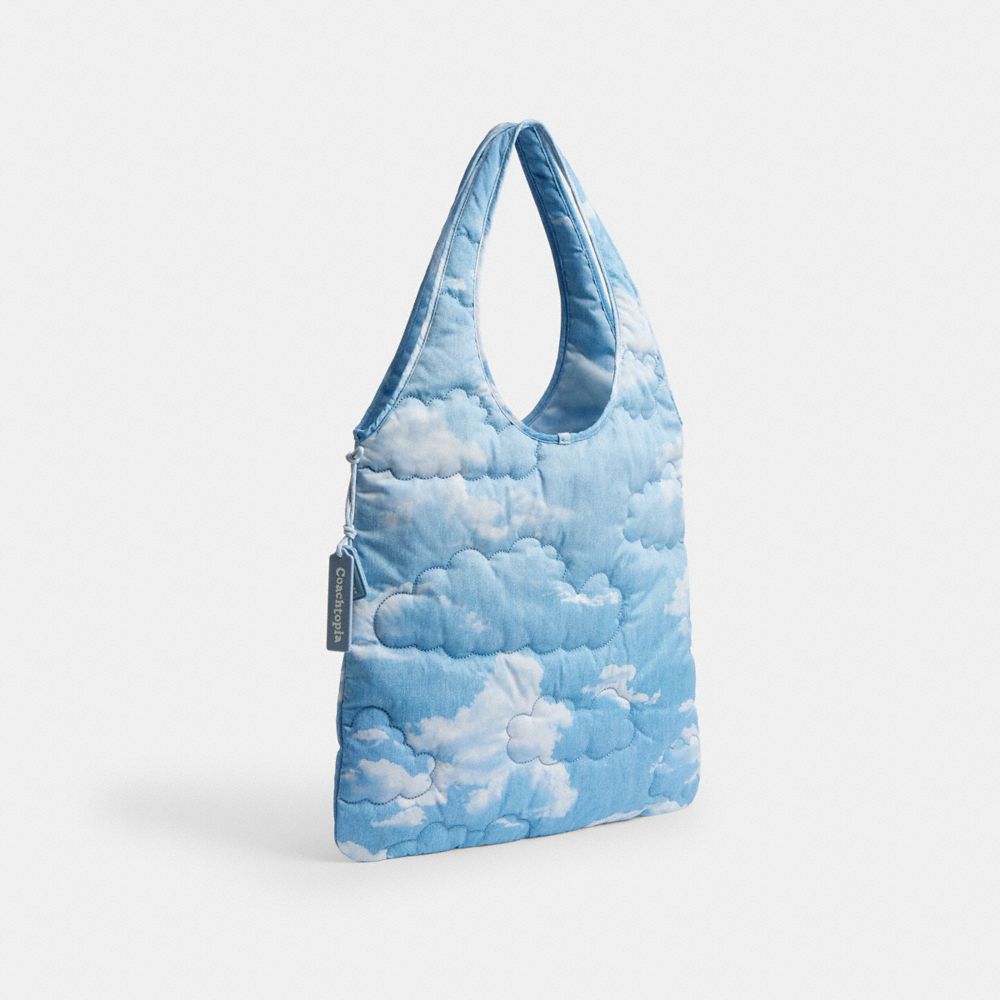 Coachtopia Loop Quilted Flat Tote With Cloud Print