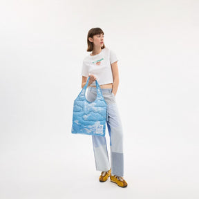 Coachtopia Loop Quilted Flat Tote With Cloud Print