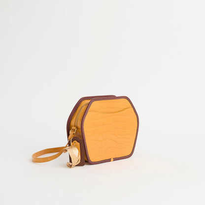 Reloved Zip Geometric Pouch In Alligator