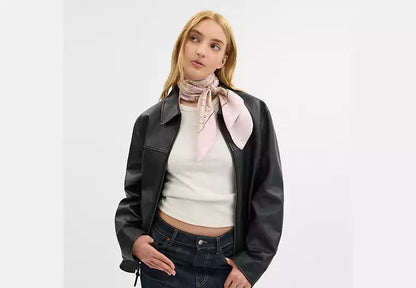 Signature Doodle Heart Print Silk Square Scarf