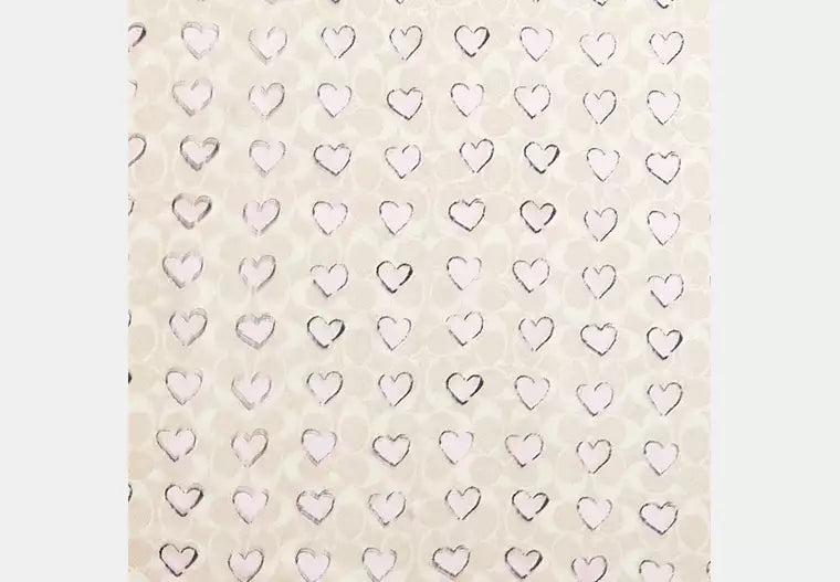 Signature Doodle Heart Print Silk Square Scarf