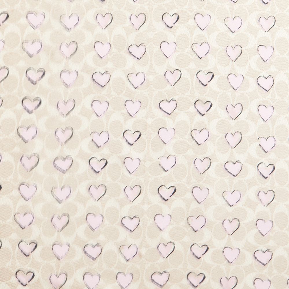 Signature Doodle Heart Print Silk Square Scarf