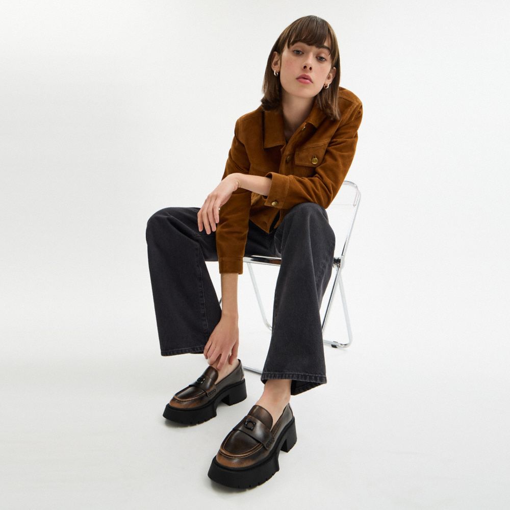 Leah Platform Loafer In Loved Leather