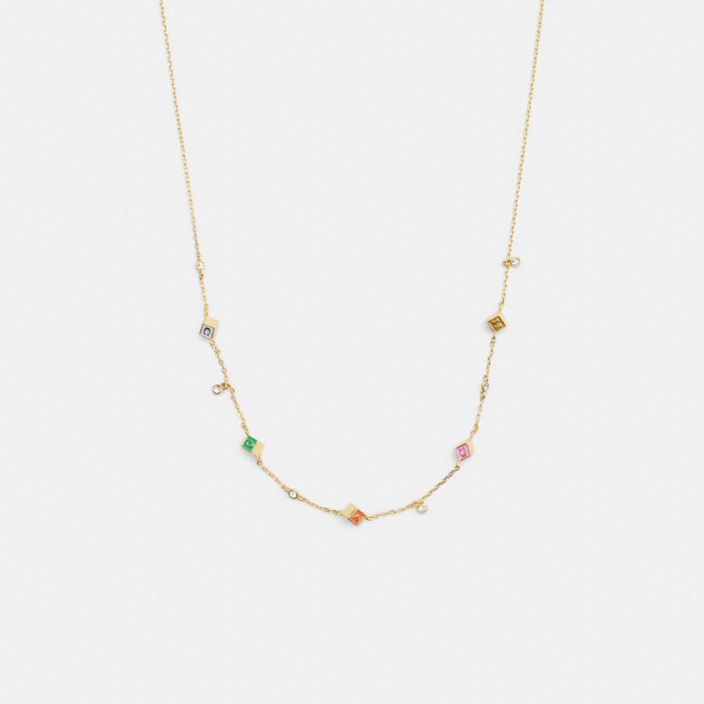 Coach Mini Block Letters Bead Necklace