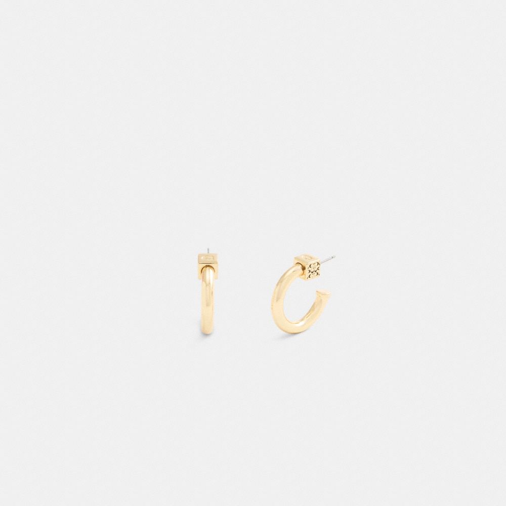 Quilted Cube Wide Hoop Earrings