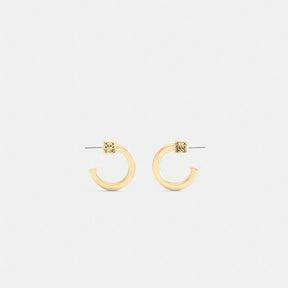 Quilted Cube Wide Hoop Earrings