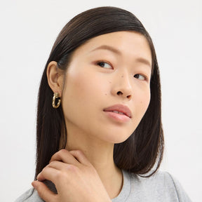 Quilted Cube Wide Hoop Earrings