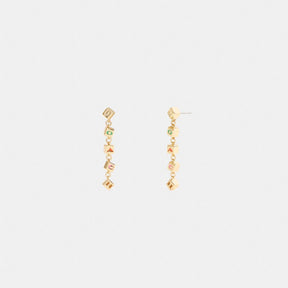 Coach Block Letters Linear Earrings