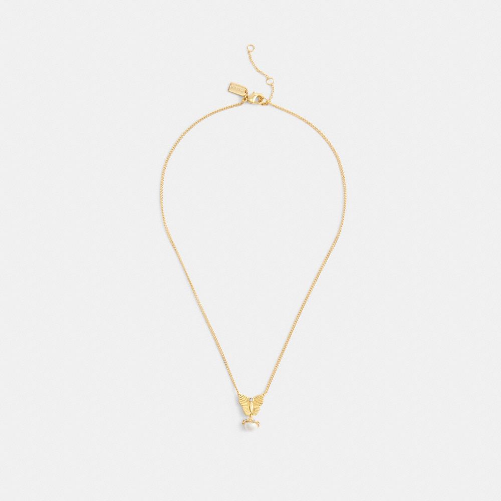 Butterfly Pearl Pendant Necklace