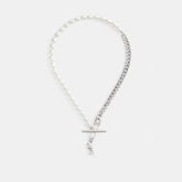 Pearl Skeletal Rexy Safety Pin Choker Necklace