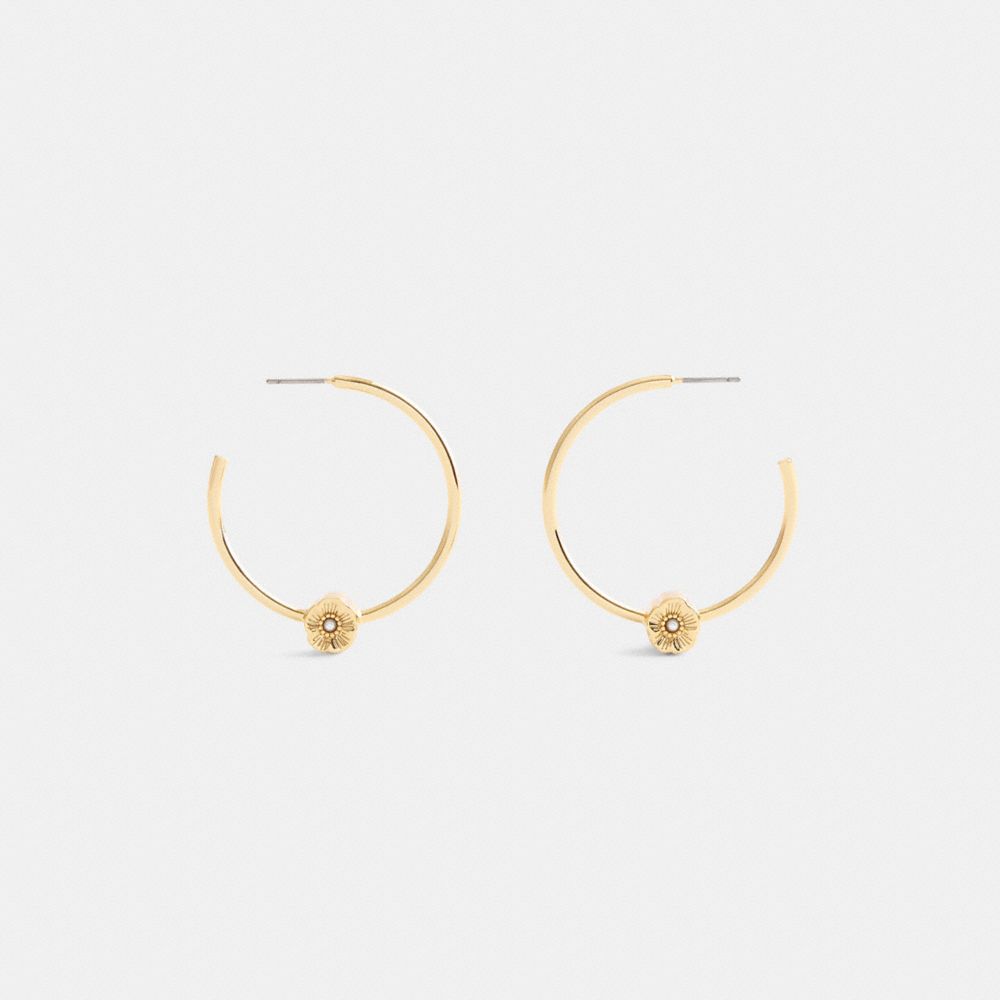Tea Rose Hoop Earrings