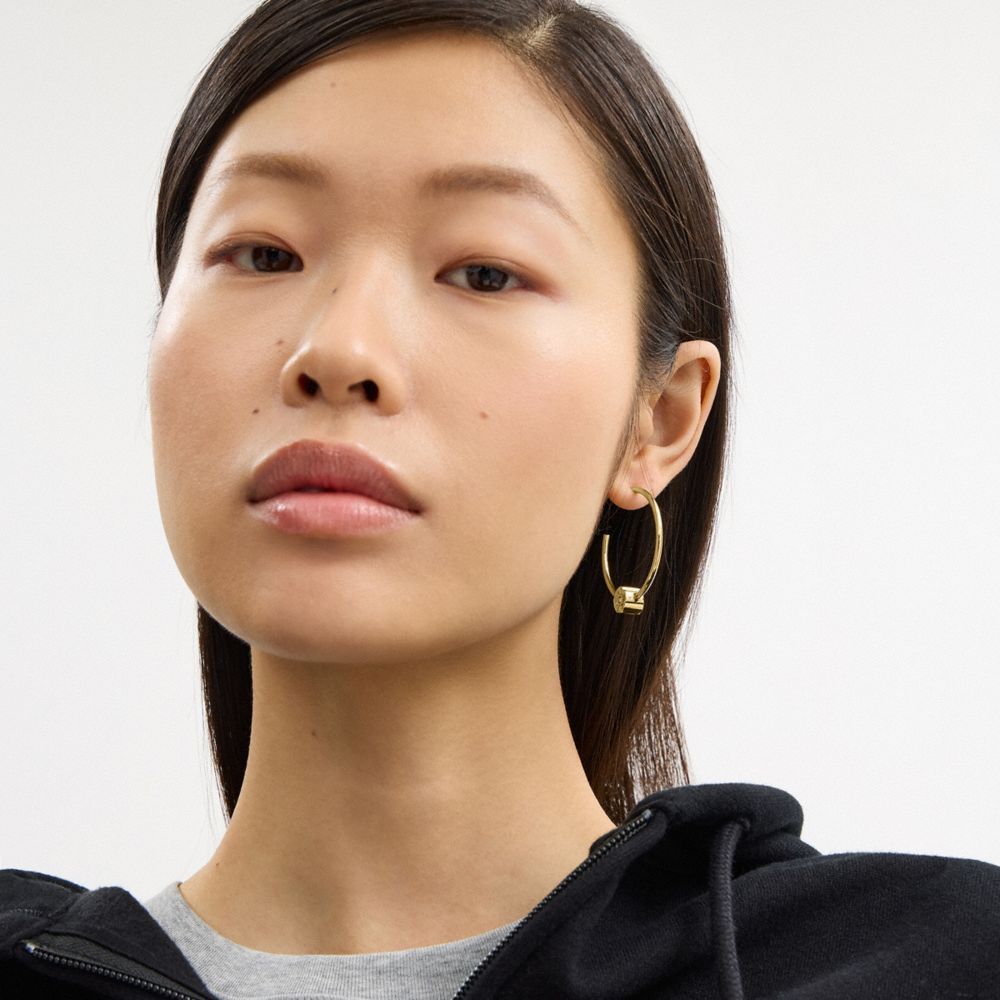 Tea Rose Hoop Earrings