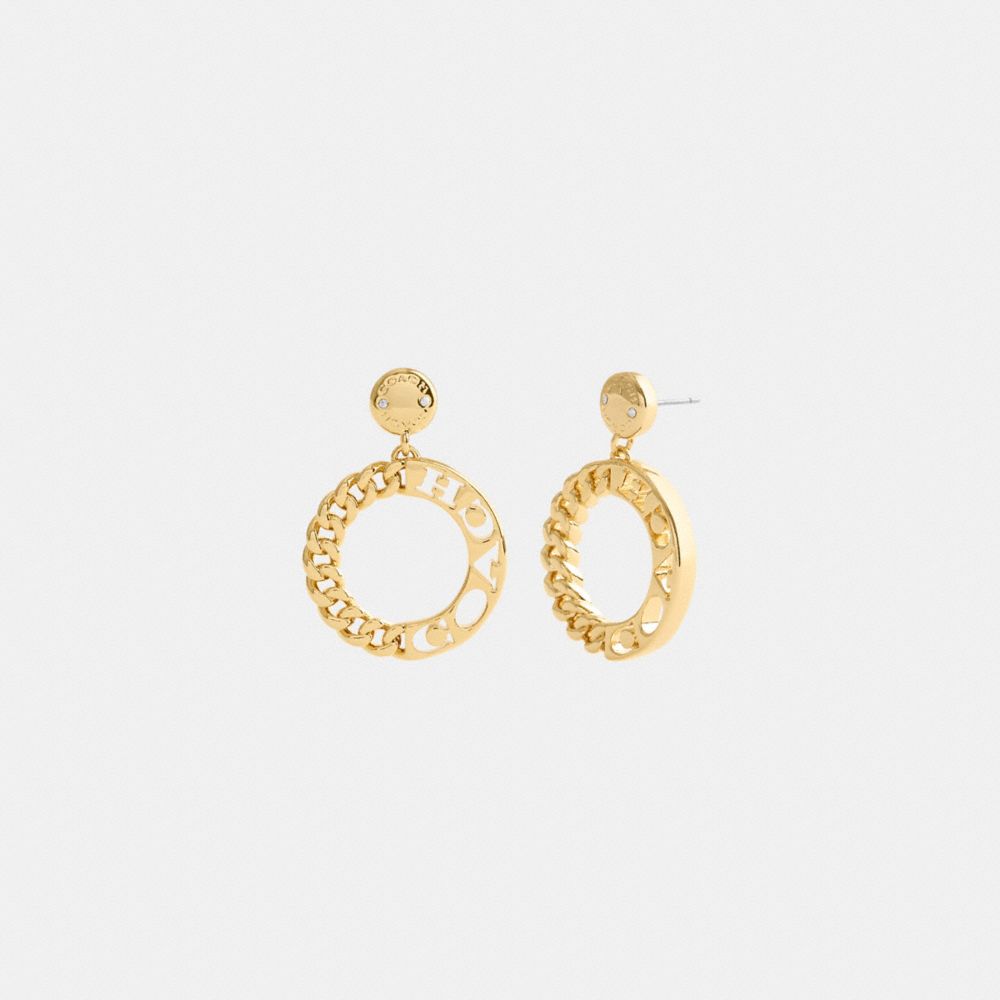 Coach Rivet Chain Drop Earrings