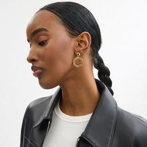 Coach Rivet Chain Drop Earrings