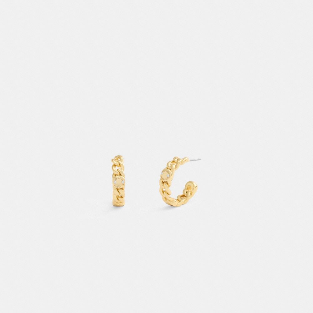 Rivet Chain Hoop Earrings