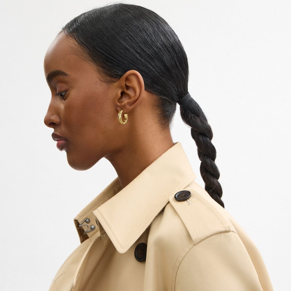 Rivet Chain Hoop Earrings