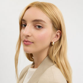 Signature Enamel Small Huggie Earrings