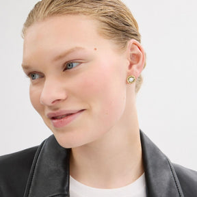 Coach Enamel Circle Stud Earrings