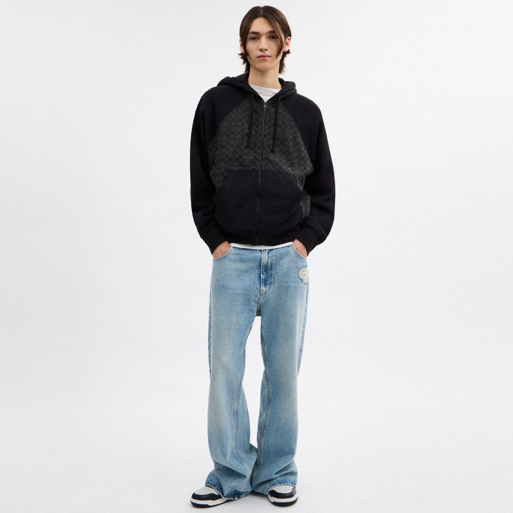 Signature Full Zip Hoodie In Organic Cotton