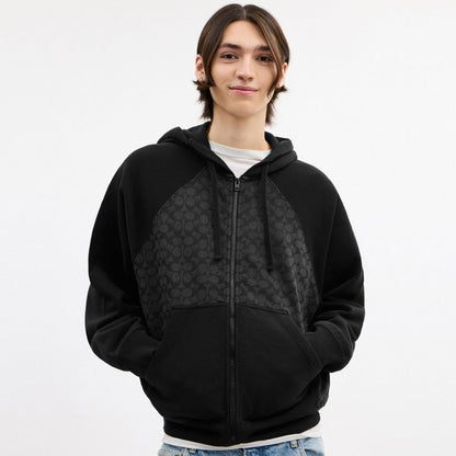 Signature Full Zip Hoodie In Organic Cotton