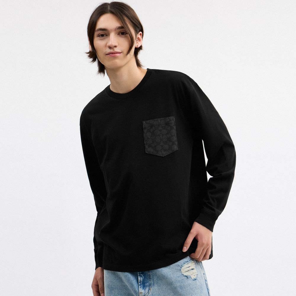 Signature Long Sleeve T Shirt In Organic Cotton