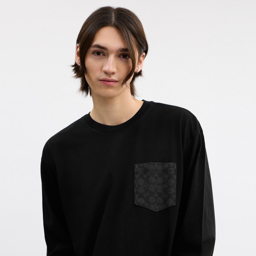 Signature Long Sleeve T Shirt In Organic Cotton