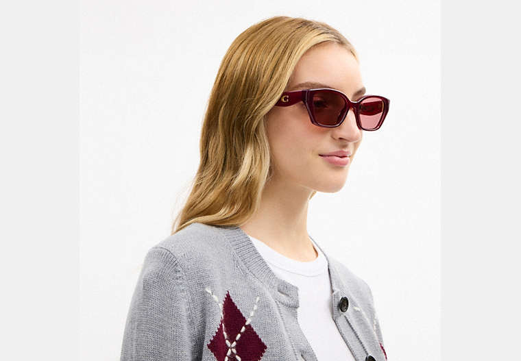 C Hardware Square Cat Eye Sunglasses