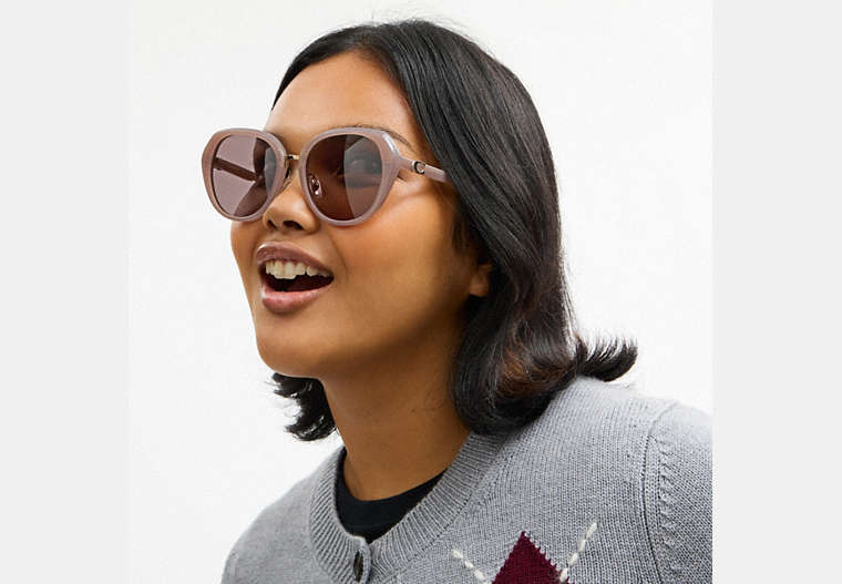 Maxi Sculpted C Oversized Round Sunglasses