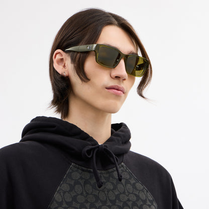 Maxi Sculpted C Narrow Square Sunglasses