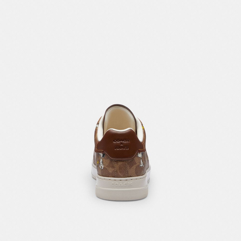 Coach X Peanuts High Line Sneaker In Signature Canvas With Snoopy Print